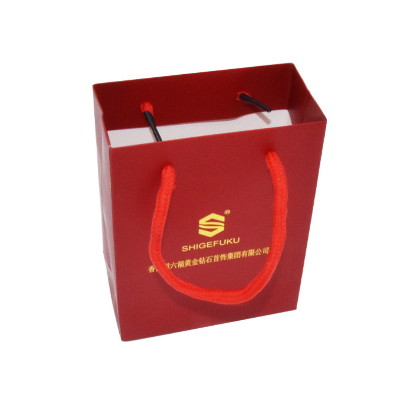 FSC Jewelry Paper Bag With Rope Handle 250g Customized CMYK Printing Cotton