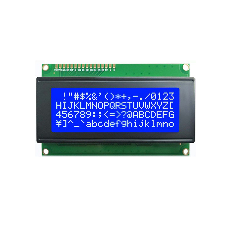 2.5 Inch Character Lcd Display， 20x4 STN Yellow / Blue 1/16 Duty 1/5 Bias