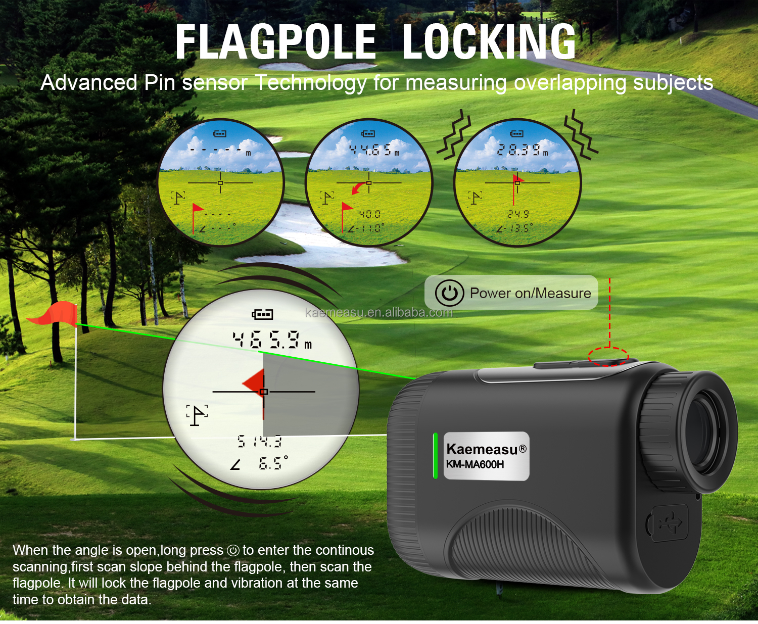Durable Construction 800m High Accuracy OEM Golf Rangefinder with Slope Magnetic Function and Sport Laser Technology