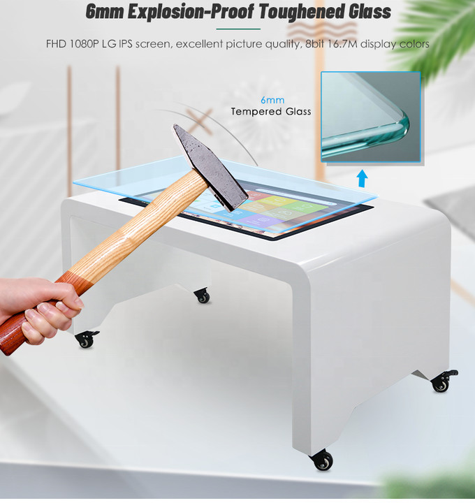 Smart Interactive Touch Screen Coffee Table Capacitive Multi Touch 43in