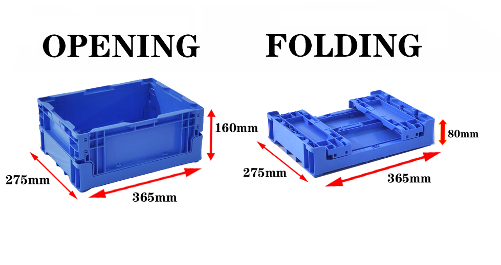Small Industrial Warehouse Shipping Plastic Foldable Crate Customized Color Stackable
