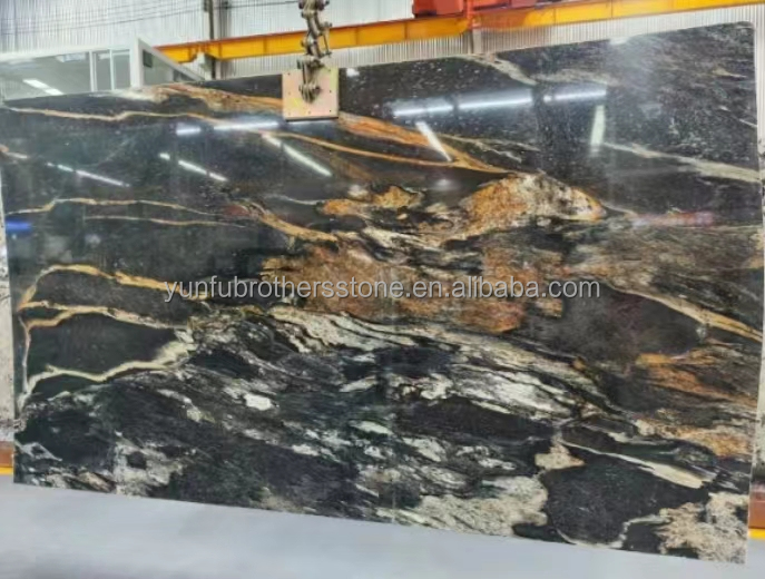 Chinese Granite Luxury Kitchen Countertop with Polished Black Gold Stone