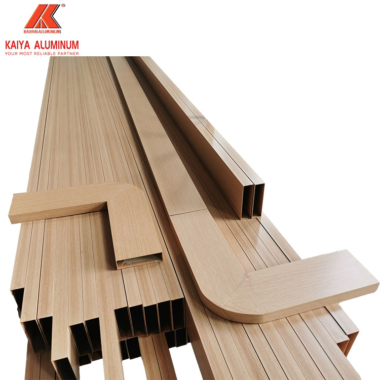 Decorative T5 6063 Aluminum Rectangular Tube Oak Color