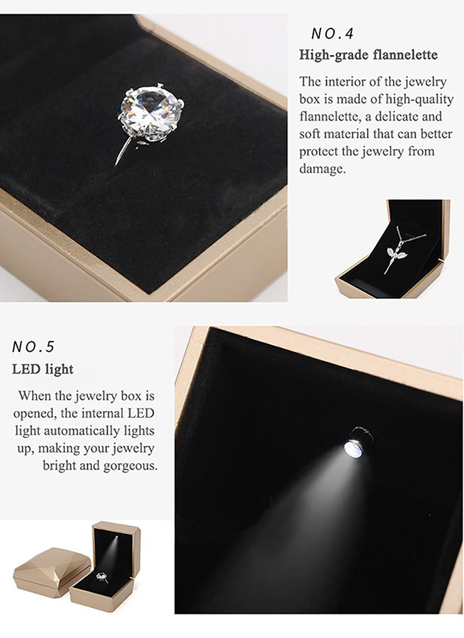Customized Spray Paint Box Gift Packaging LED Light Jewelry Box