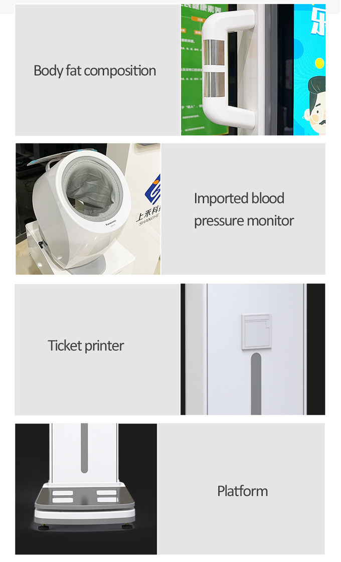 Bluetooth Body Fat Machine 210cm Height Weight Scale Blood Pressure Weighing