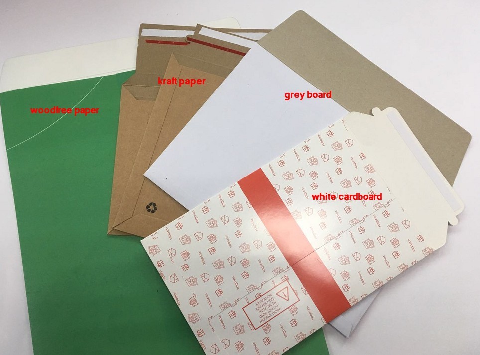 Custom Cardboard Kraft Envelope Printing Services Self Sealing Eco Friendly
