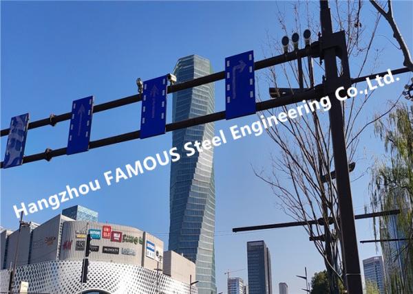 Municipal Use Steel Framing Street Light Poles And Brackets Traffic Light