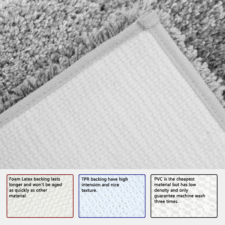 Light Grey Bath Mat 1200gsm Machine Washable Bath Rugs Super Absorbent