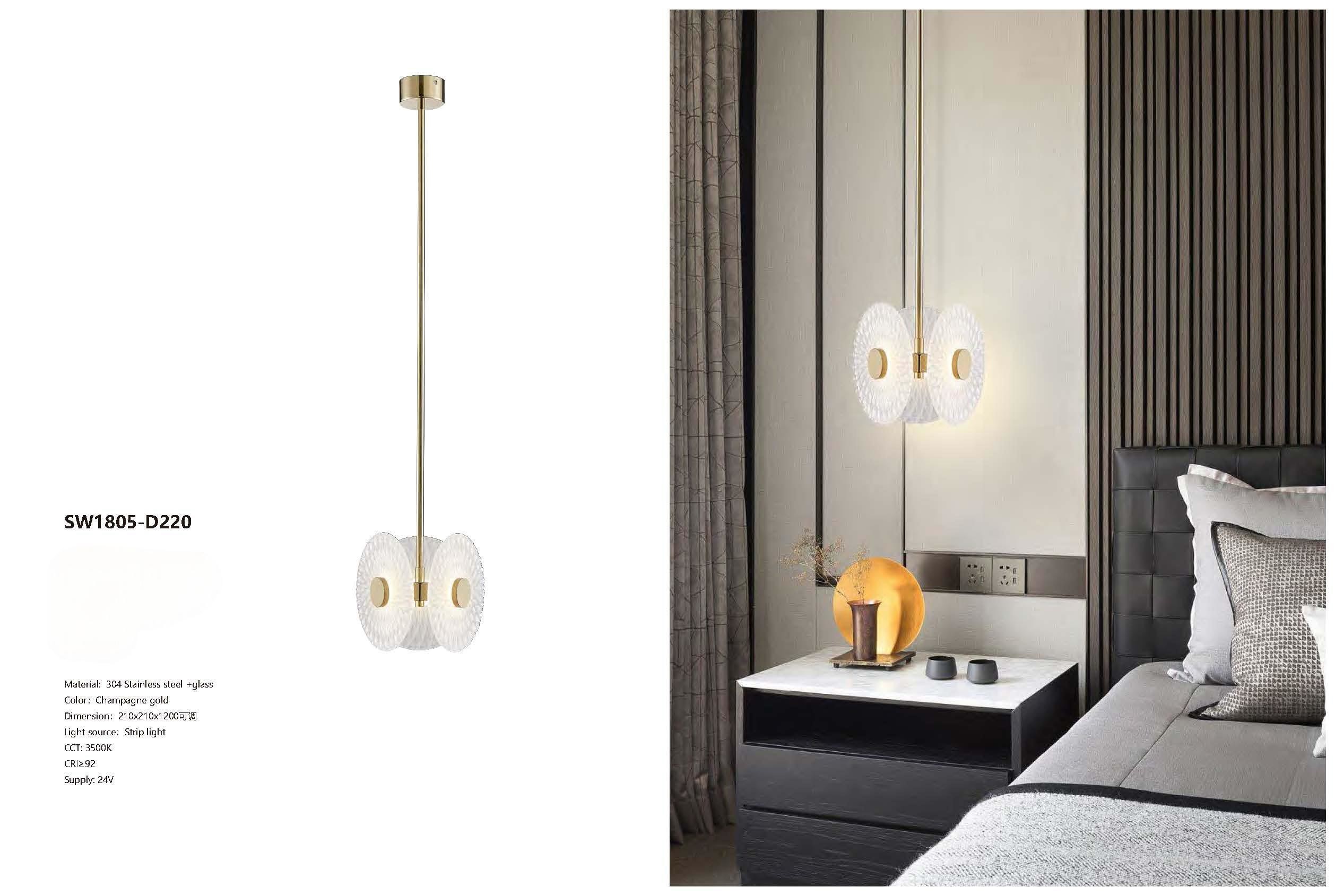 24V 3500K Champagne Gold Glass Custom Chandeliers Soft Brightness