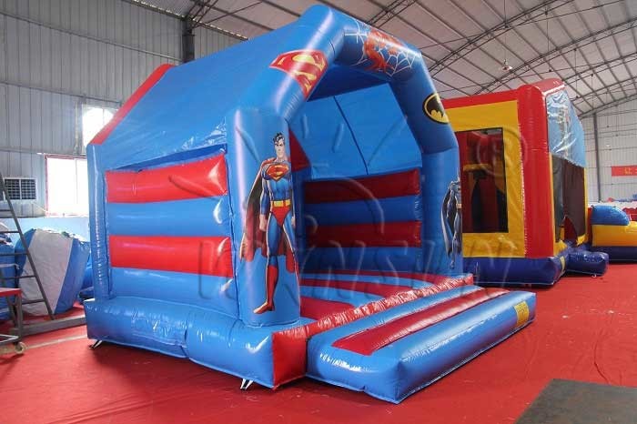 Inflatable Superhero Bouncy Castle / Kids Jump House WSC-234 Plastic Material