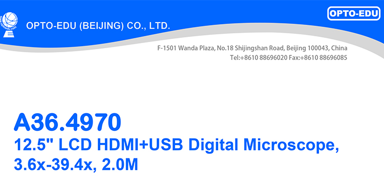 OPTO-EDU A36.4970 12.5" LCD 3.6x-39.4x 2.0M HD USB Digital Microscope