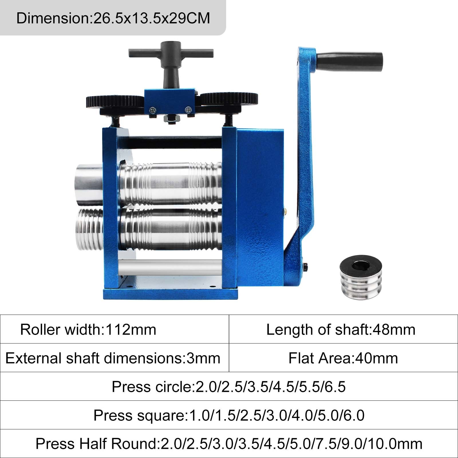 112mm Rolling Mill Machine Jewelry Manual 48-50mm Shaft diameter