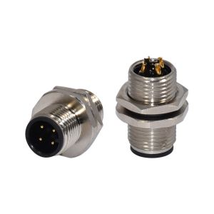 China A Code 4 Pin Male 0.5A M12 Panel Mount Waterproof Connector PG9 Fastening Thread on sale