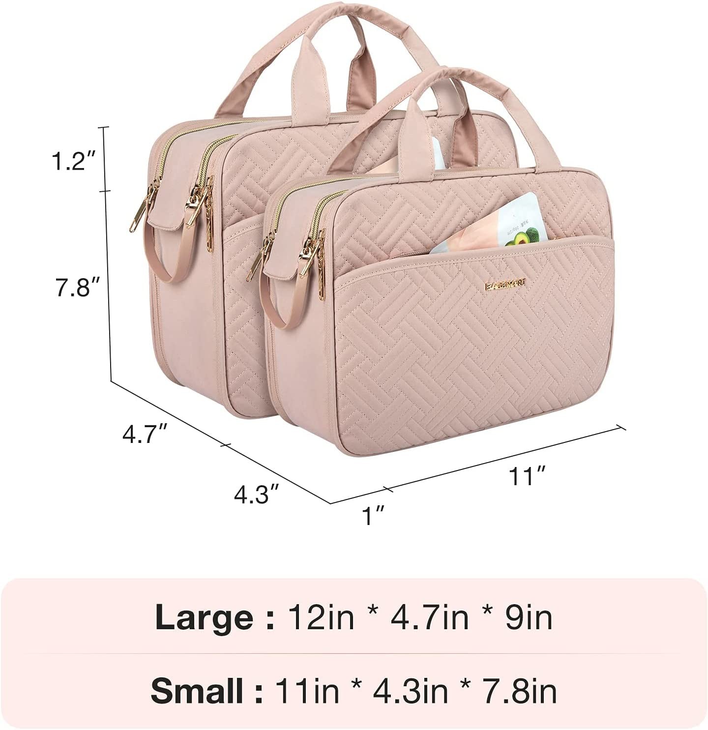 Large Capacity Travel Toiletry Bag Makeup Cosmetic Organizer Bag Water Resistant
