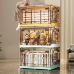 Foldable Box Stackable Container Transparent Plastic Storage Containers - Multi