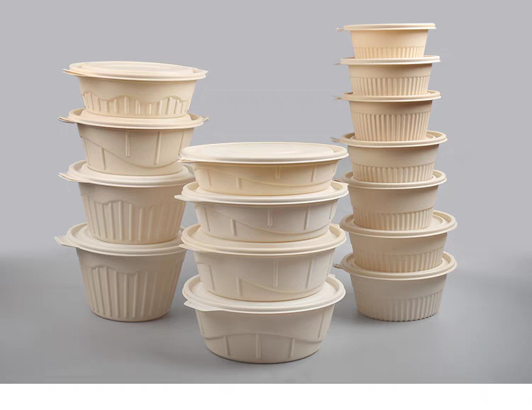 Disposable Blister Noodles Biodegradable Container Round Eco Friendly Bowl