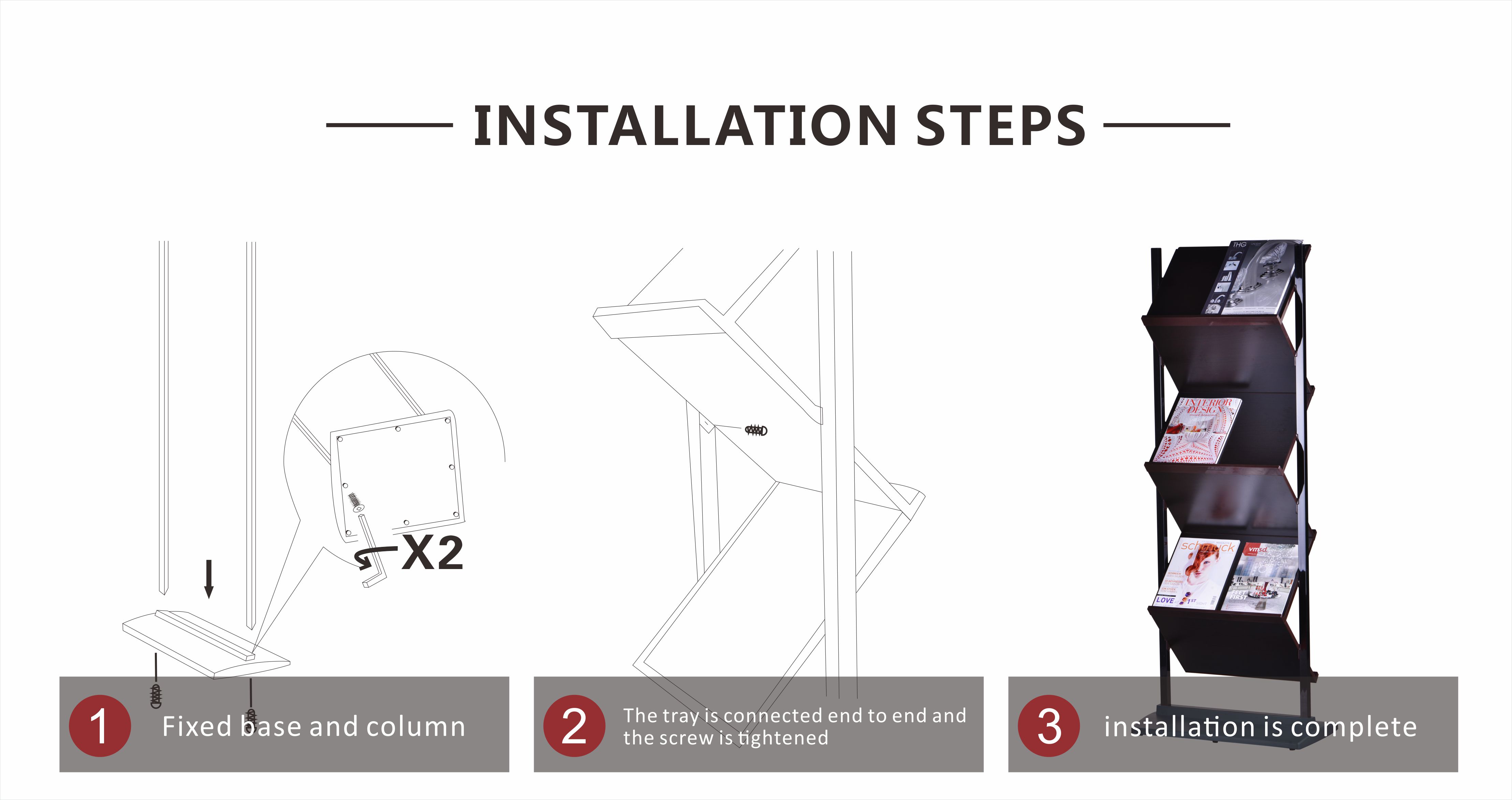 Zig Zag Detachable Information Display Stand 460X350mm Aluminum Profile