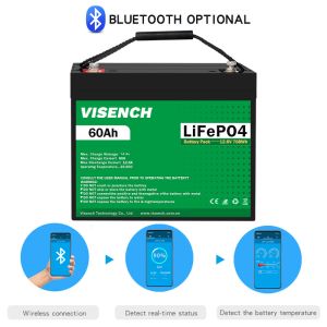 VISENCH BMS Deep Cycle Storage Energy System 12V 60Ah LiFePO4 Rechargeable