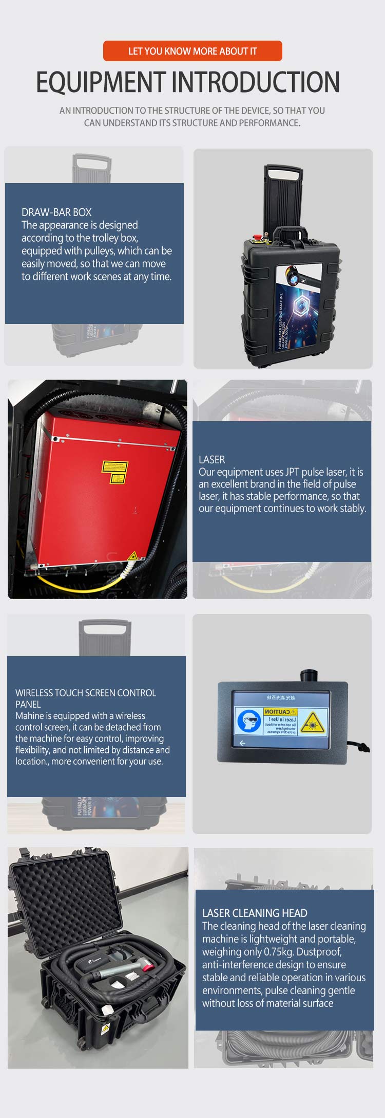 Raycus IPG MAX JPT Laser Source Handheld Laser Cleaner 100W 200W Mini Fiber Cleaning Machine for Industrial Cleaning