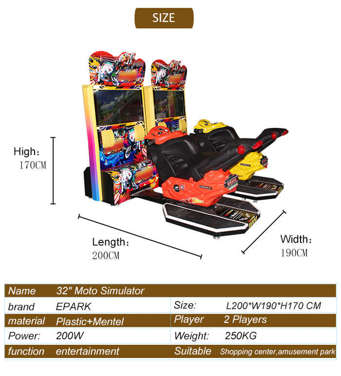 Arcade Video TT Motor Simulator Racing Game Machine 32 Inch LCD