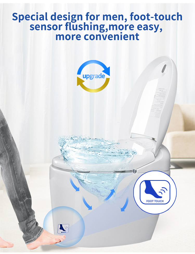 Anti Bacteria Seat Bathroom Smart Toilet Automatic Heating , Concealed Tank