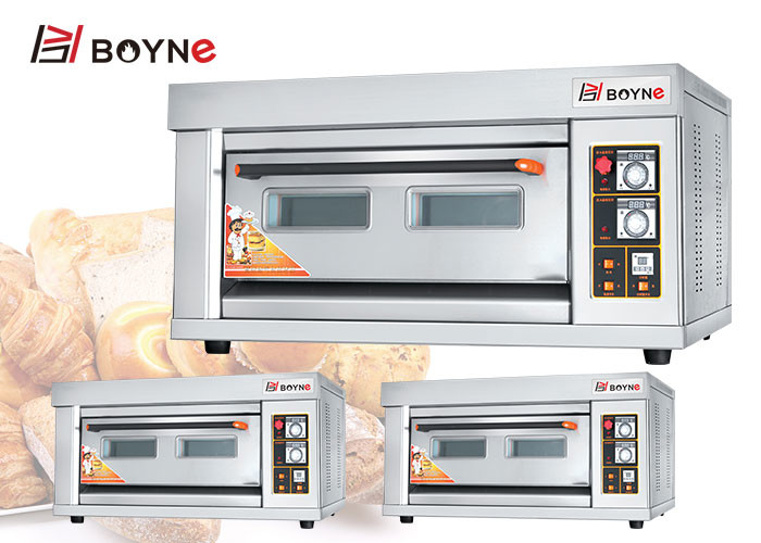 Commercial Bakery Deck Oven Stainless Steel Gas One Deck Two Trays Baking Oven