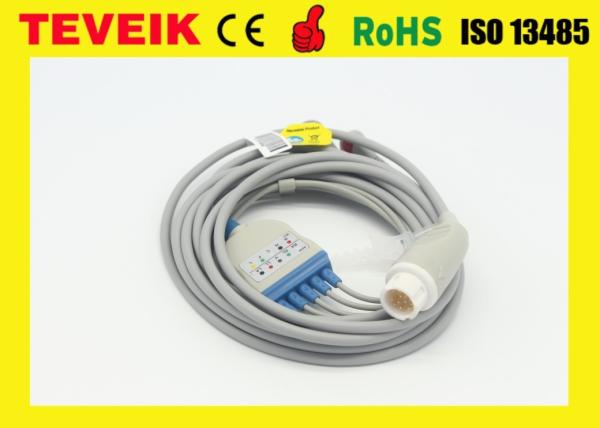 Teveik Medical Mindray Round 12pin 5Leads ECG Cable For Beneview T8 Patient