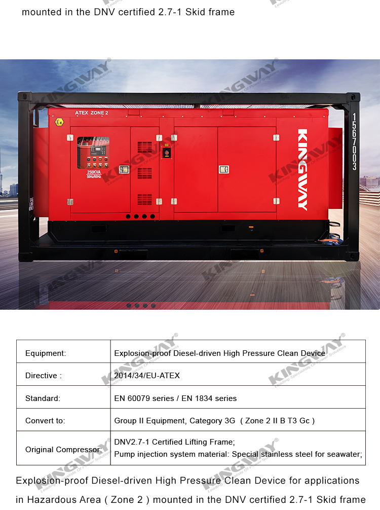 Supply 100kva 80kw 400v 50hz 3 phase 4 wire explosion proof ATEX diesel generator