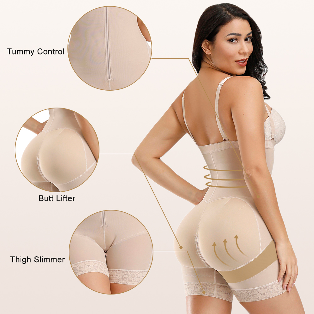 HEXIN Women's High Compression Slimming Bodysuit Control Panties for Thong Bodyshaper