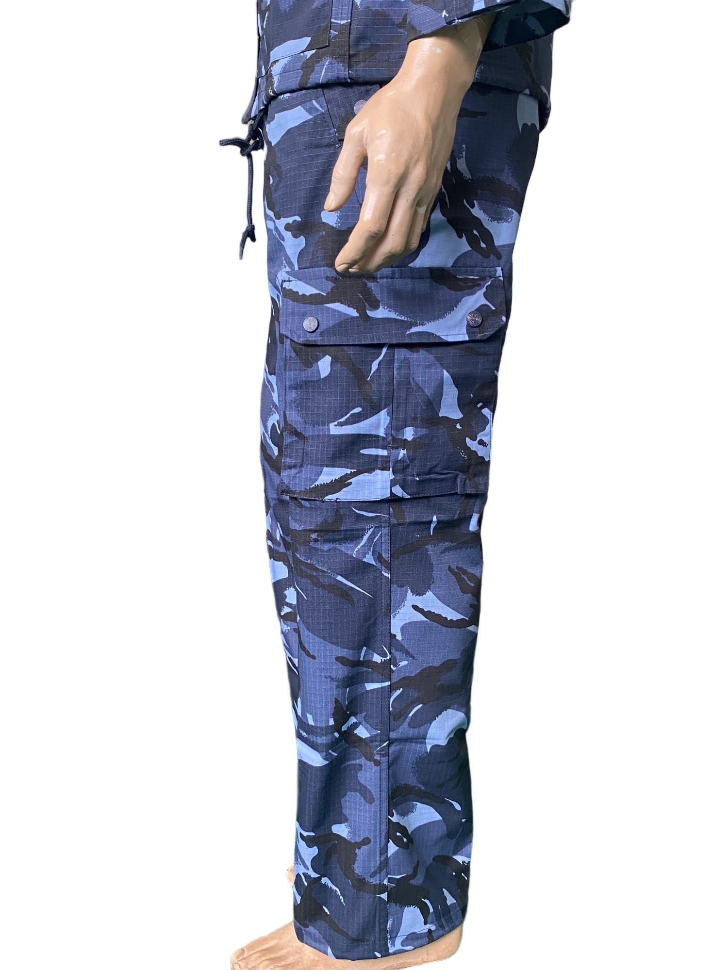 Breathable Ripstop Outdoor Training Blue military Uniform Hunting Sports Blue Camouflage Combat Uniform Set
