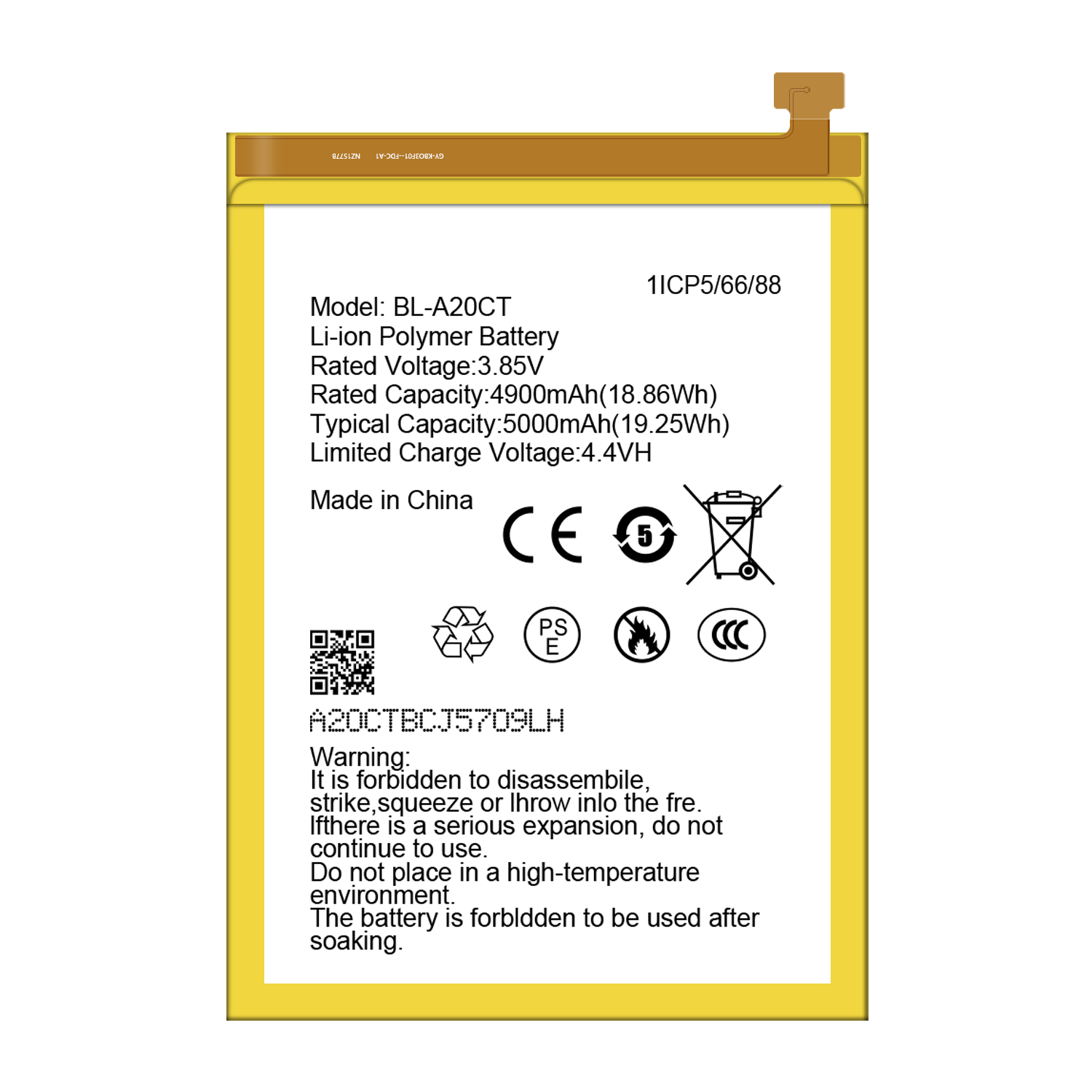 5000mAh Replacement Battery BL-A20CT for Infinix GM 21 GM 21 Pro Omix X300 Omix X400 Omix X500