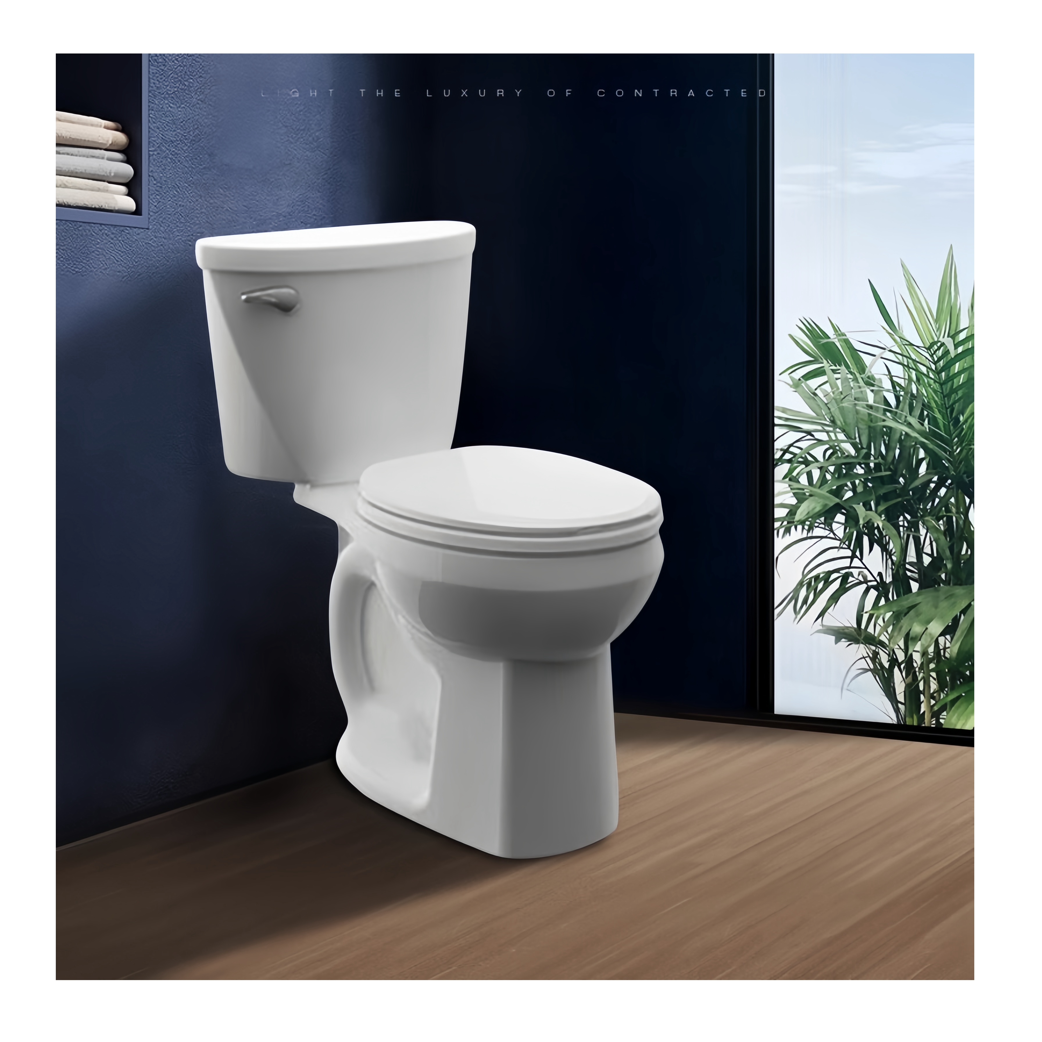 Modern Ceramic Toilet WC 680x370x830mm Two Piece S-Trap Floor Mount Standing Toilet Set