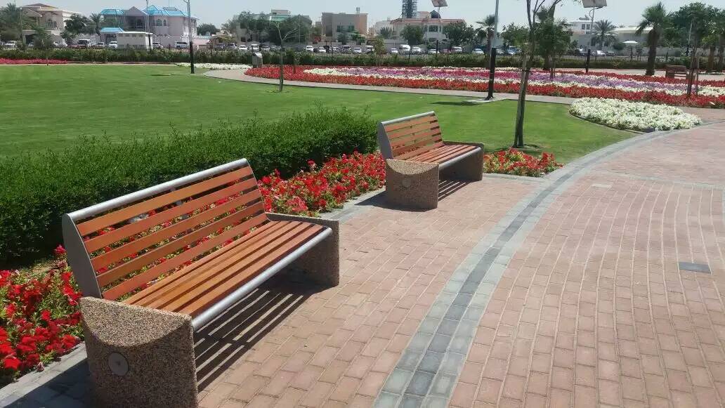 Modern Garden Bench Seat Recycled Plastic For Sports Center Playground