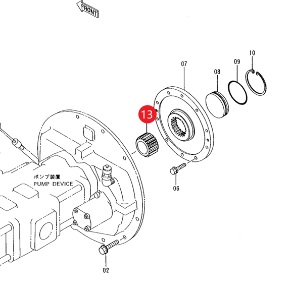 Heavy-Duty Excavator EX400-3/EX400-5/ EX450H-5 PUMP DEVICE SUPPORT 3065962 SHAFT- Top-Quality Build, Precise Compatibility​