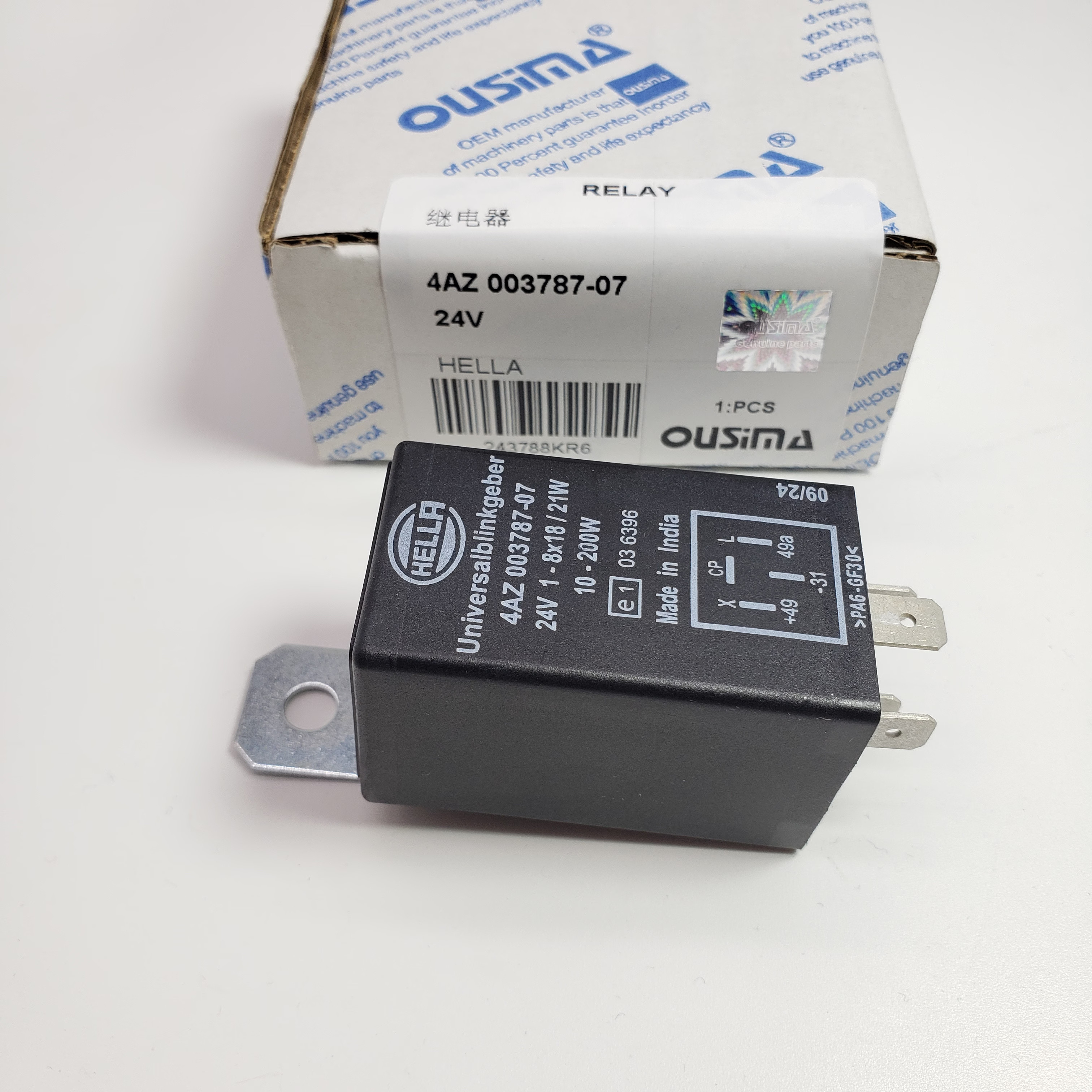 Electronic Part Flasher Relay 003787-07 24V 4 Pin For HELLA