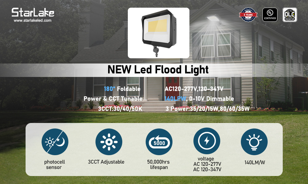 Outdoor Led Flood Light 150W 120W 100W 3CCT And 3Power Adjustable IP65 Waterproof