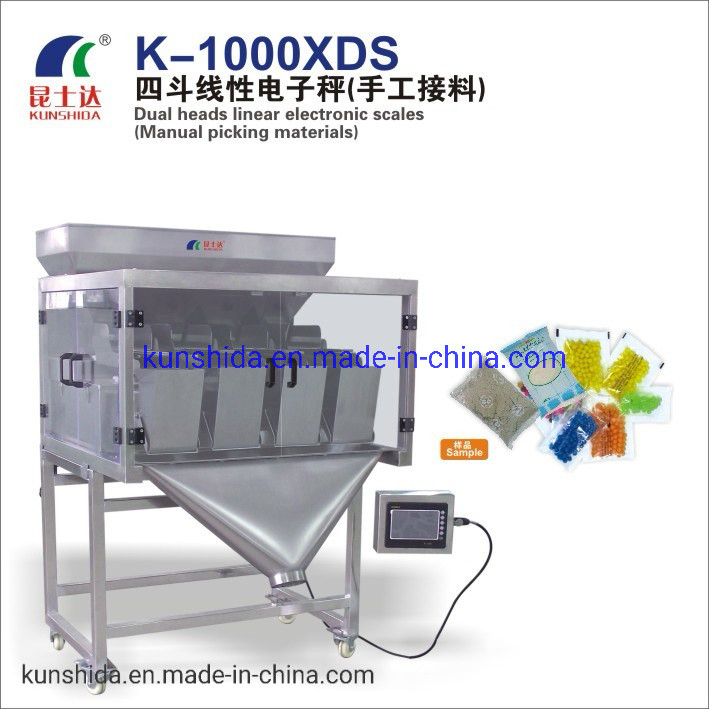  K-1000xds Four Heads Linear Electronic Scales Granule Nuts Grain Peanut Solid Weighing System (MANUAL PICKING MATERIALS) Manufactures