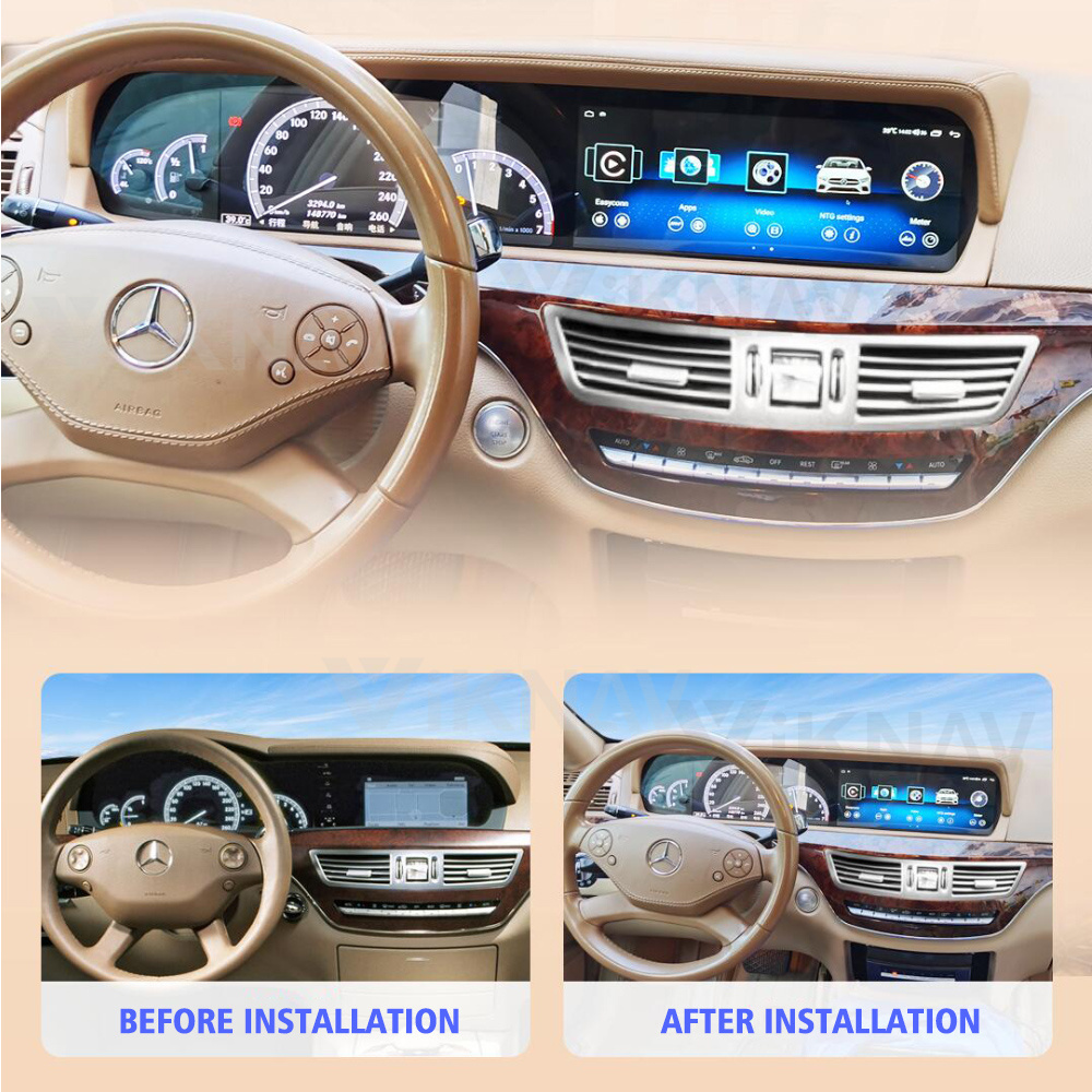 12.3 Inch android head unit Mercedes BENZ S Class W221 W216 car stereo with apple carplay