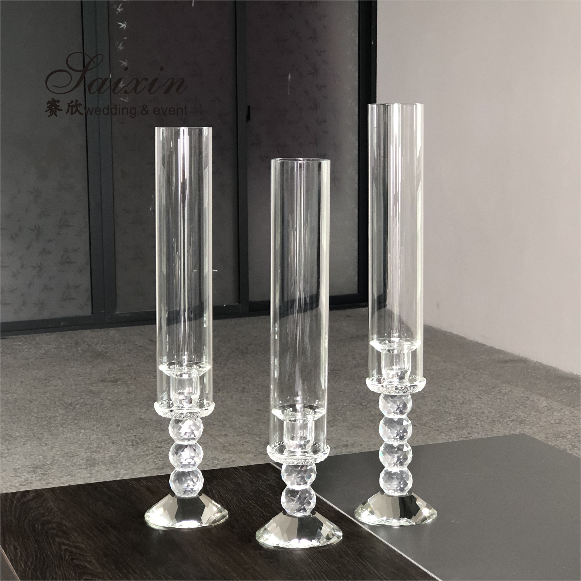 Gold Candlestick Holders Wedding Deco Centerpiece Metal Gourd 25CM 20CM