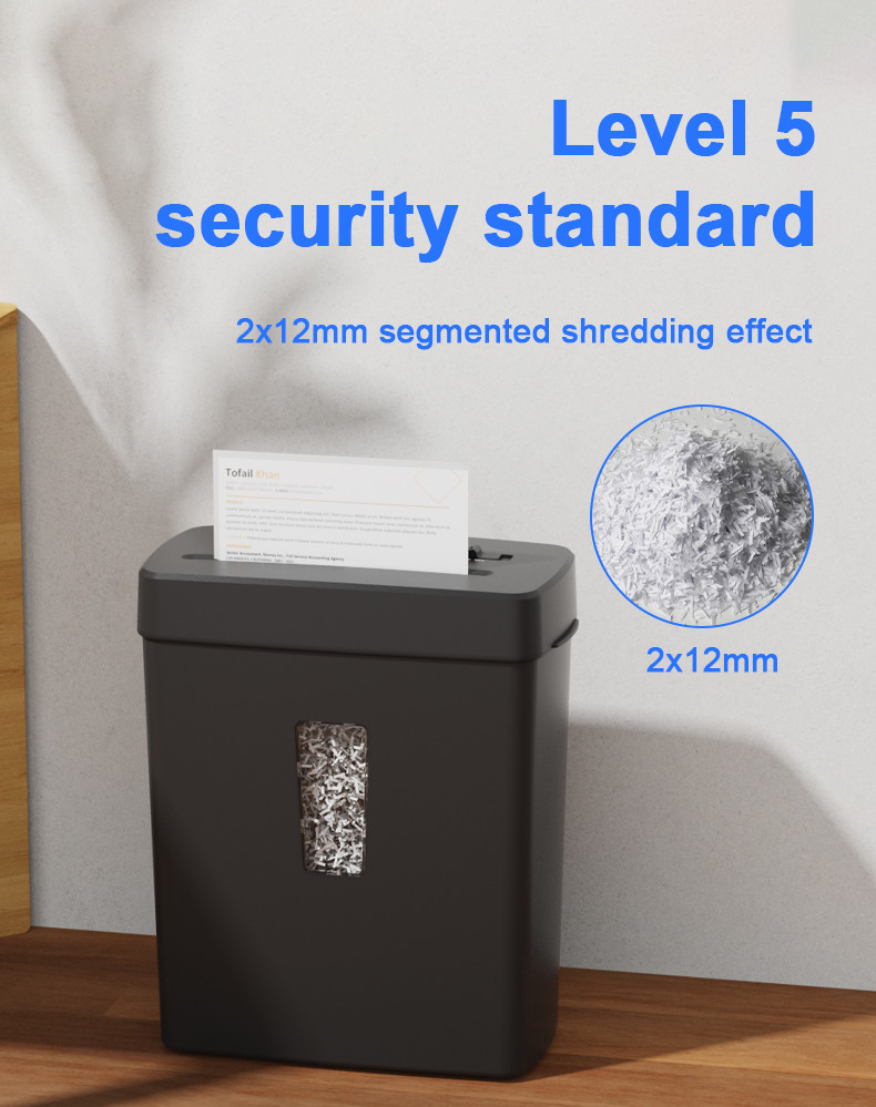 P-5 Paper Destroy Machine Home Office Use Mini Paper Shredder 5 Sheets A4 Micro Cut Shredding C222P-5 2*12mm