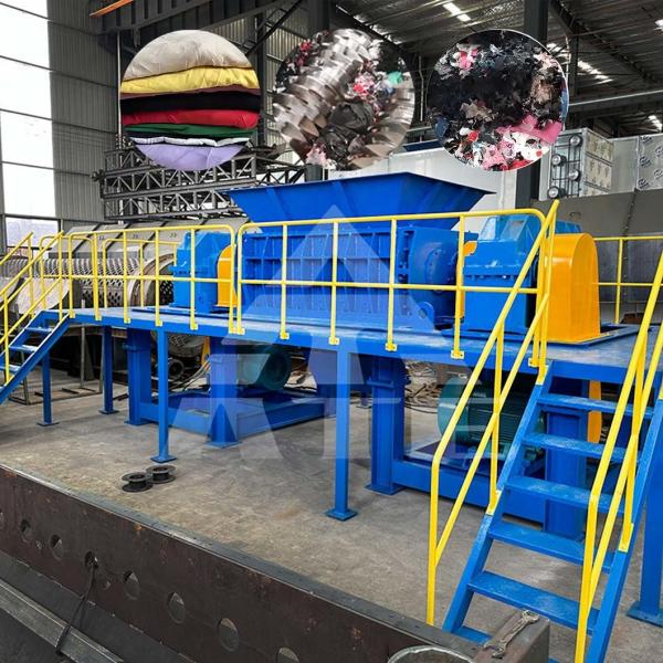 Industrial Waste Fabric Textile Double Shaft Textile Cloth Shredder Machine for