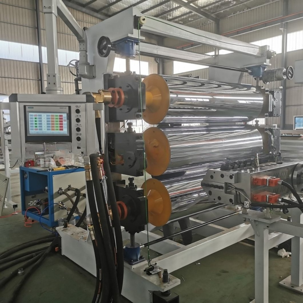 PP PS HIPS Rolling Sheet Extrusion Machine / Plastic Sheet Production Line