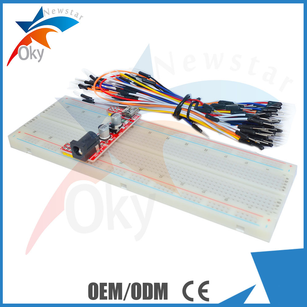  3.3V/5V Electronic Breadboard Power Module 830 Points Bread Board 65 Flexible Jumper Wires Manufactures