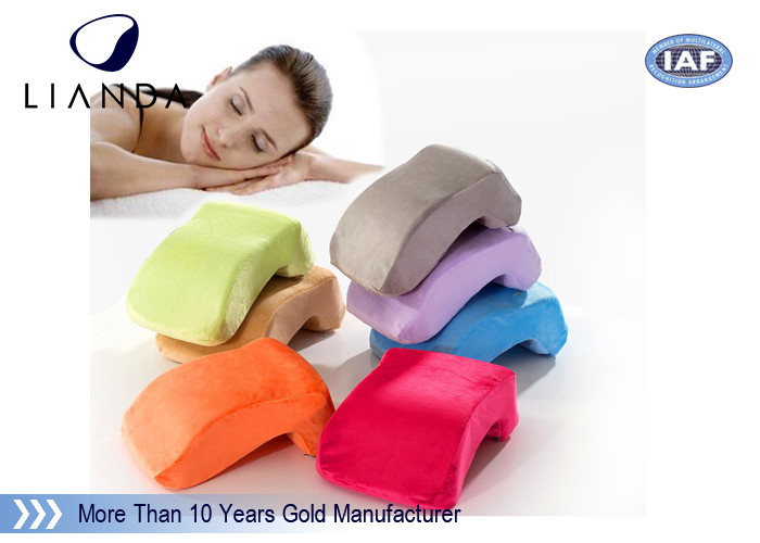 Velvet cover Memory Foam Pillows Customized LOGO for Office Nap , ROHS TUV certificate