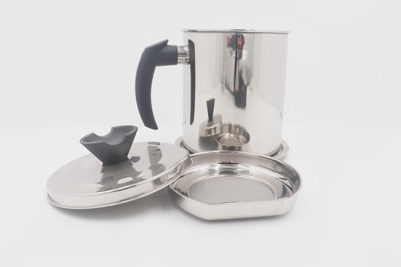 1.6l 13.5cm Oil Strainer Container With Lid And Base