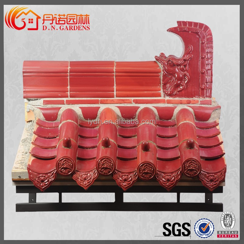 Handmade and Sintered Japanese Buddhist Temple Roof Traditional Chinese Ceramic Tiles with 1500N Compressive Strength