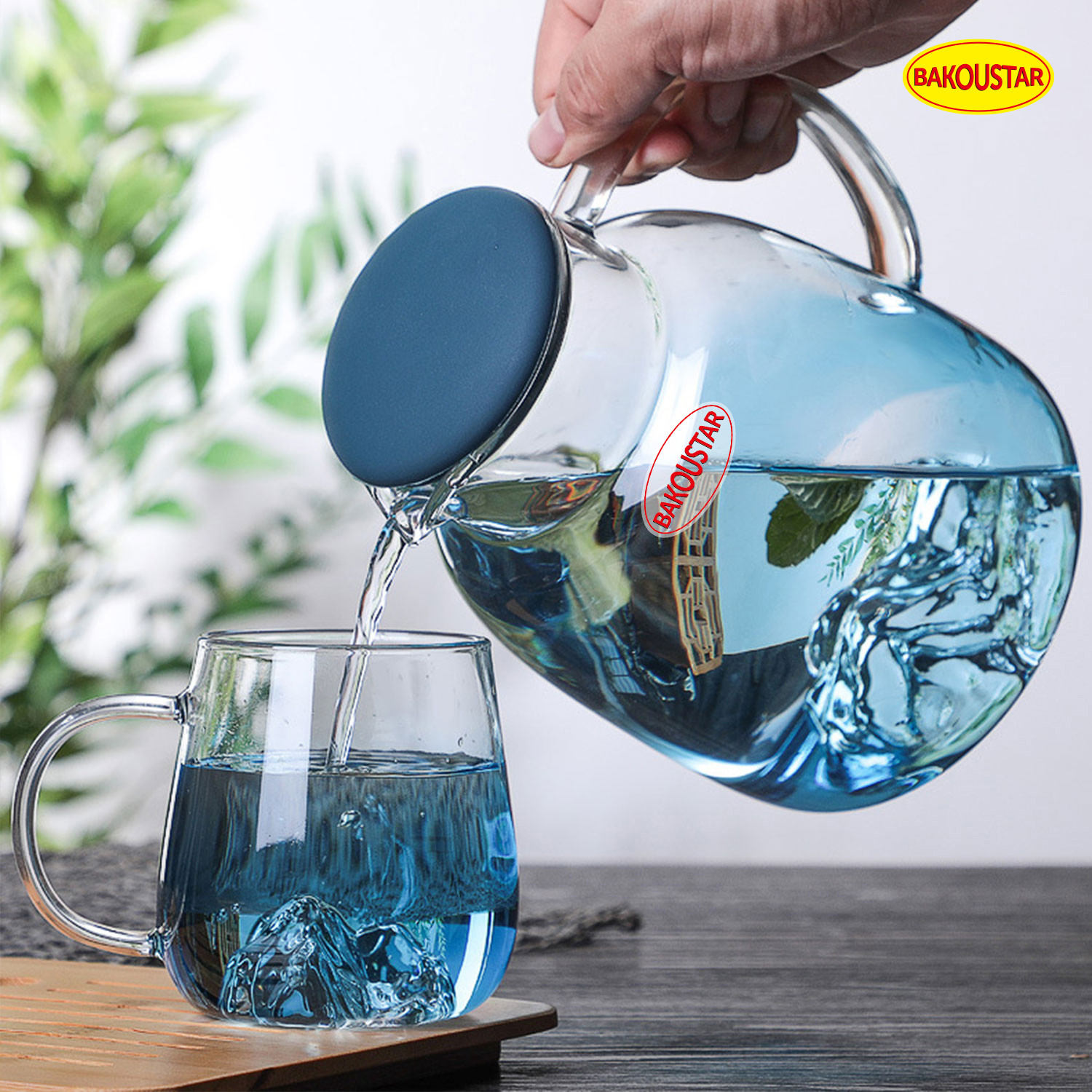 Clear 1800ml Borosilicate Heat Resistant Glass Teapot