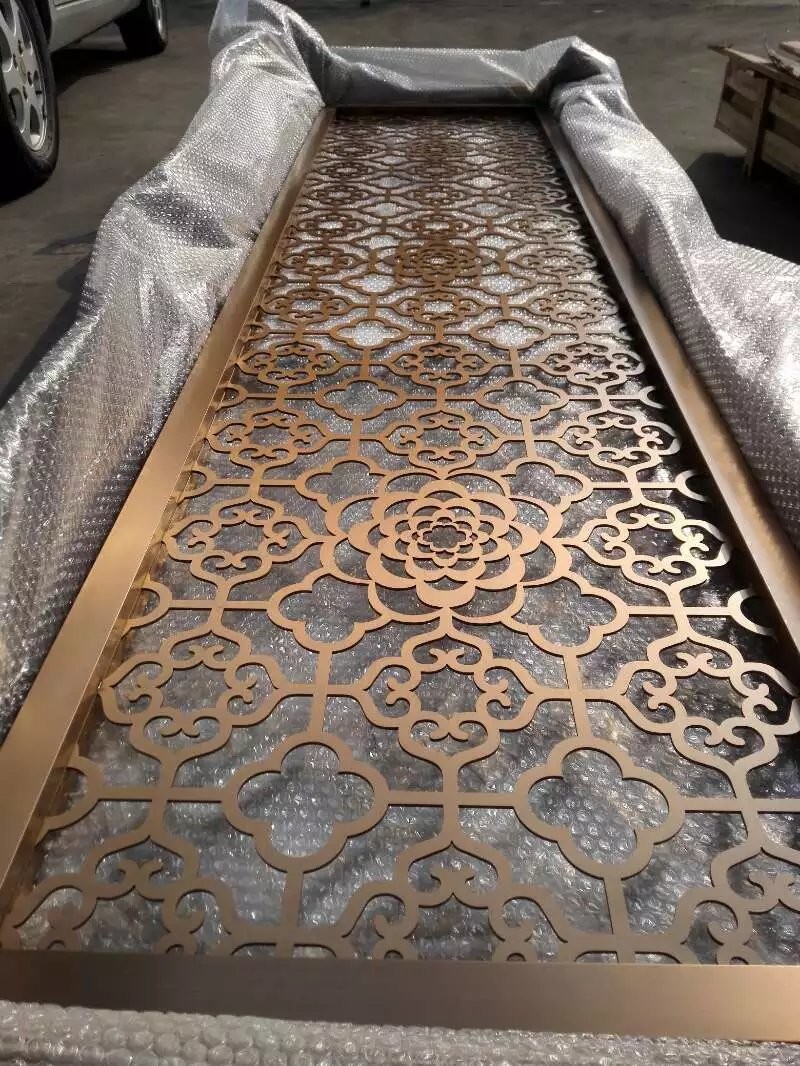 Hairline Rose Gold Stainless Steel Room Dividers For Facade/Wall Cladding/ Curtain Wall/Ceiling