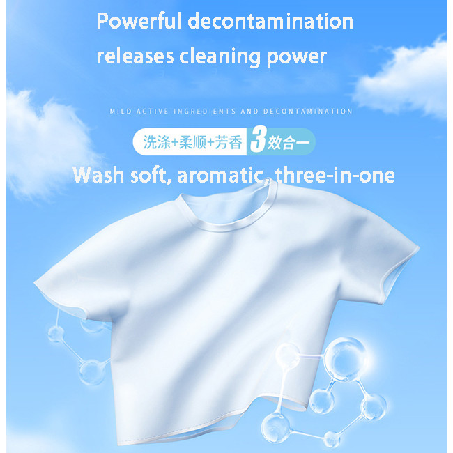 Portable Clothes Washing Sheets Bubble Wrap Powerful Decontamination And Fragrance Washer Sheets