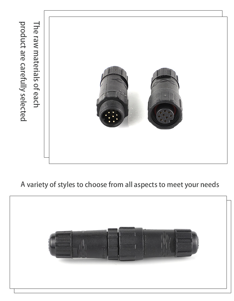 ip68 LED Display Nylon M14 Waterproof Circular assembled Connector